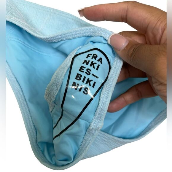 Frankie’s Bikinis x Free People Cloud Burst Blue Dawn Cheeky Bikini Bottoms - Picture 6 of 9